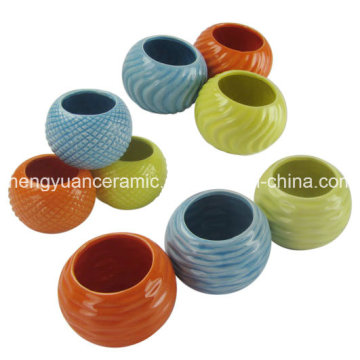 Tarro de cerámica colorido, decoración del hogar